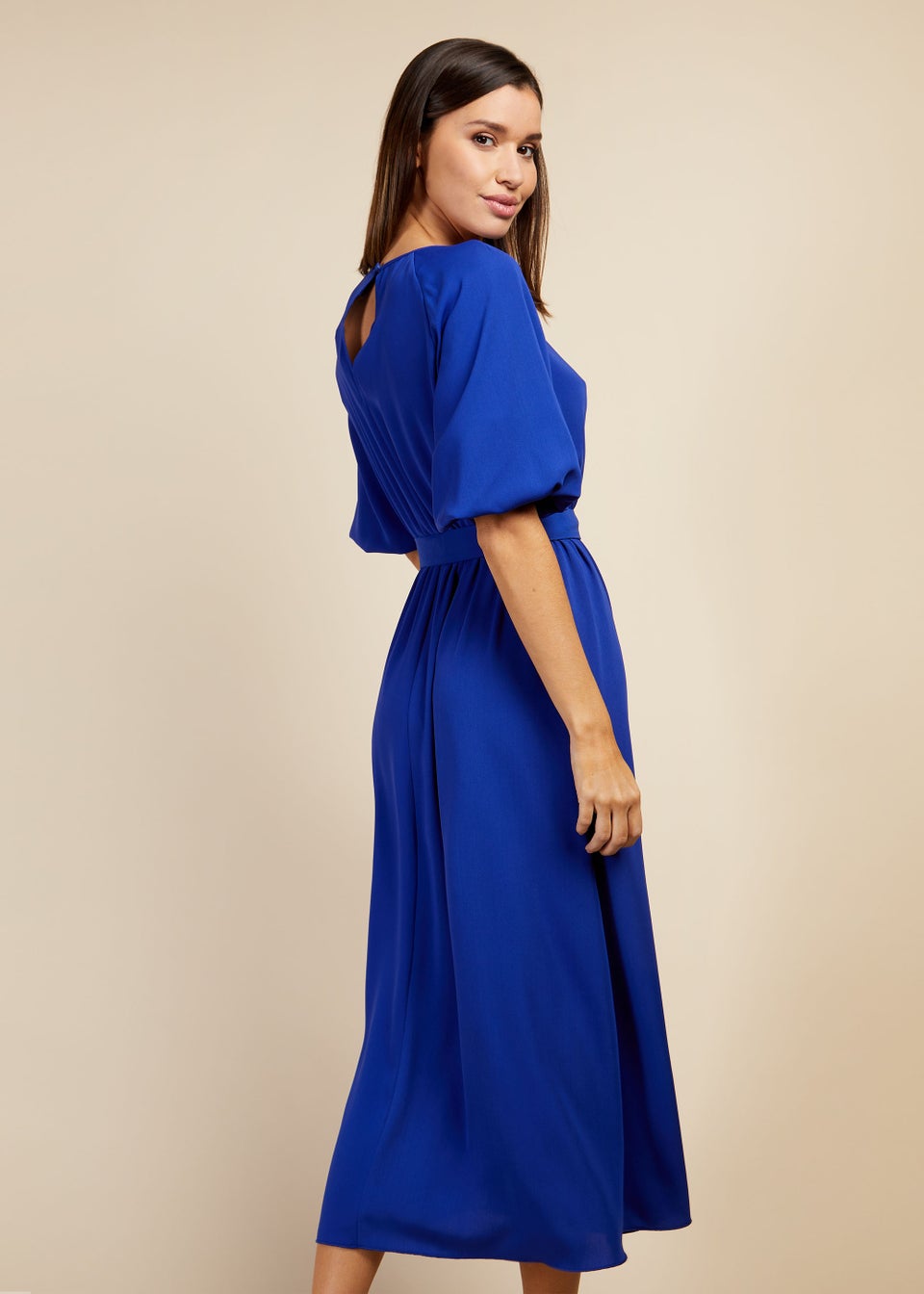 Little Mistress by Vogue Williams Royal Blue Woven Midi Dress