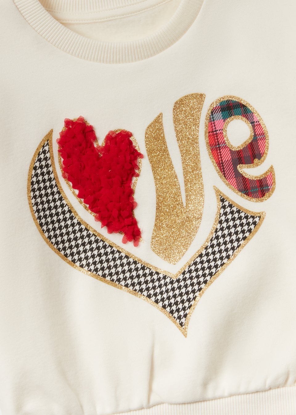 Girls Cream Love Sweatshirt (9mths-6yrs)
