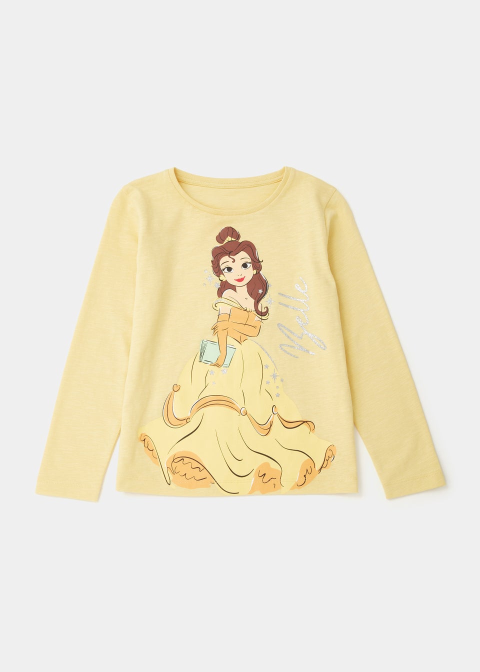 Kids Yellow Disney Belle Long Sleeve T-Shirt (4-9yrs)