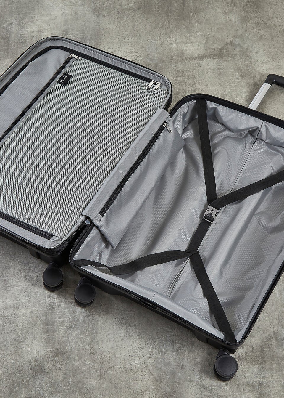 Rock Luggage Tulum Black Hard Shell Suitcase Matalan