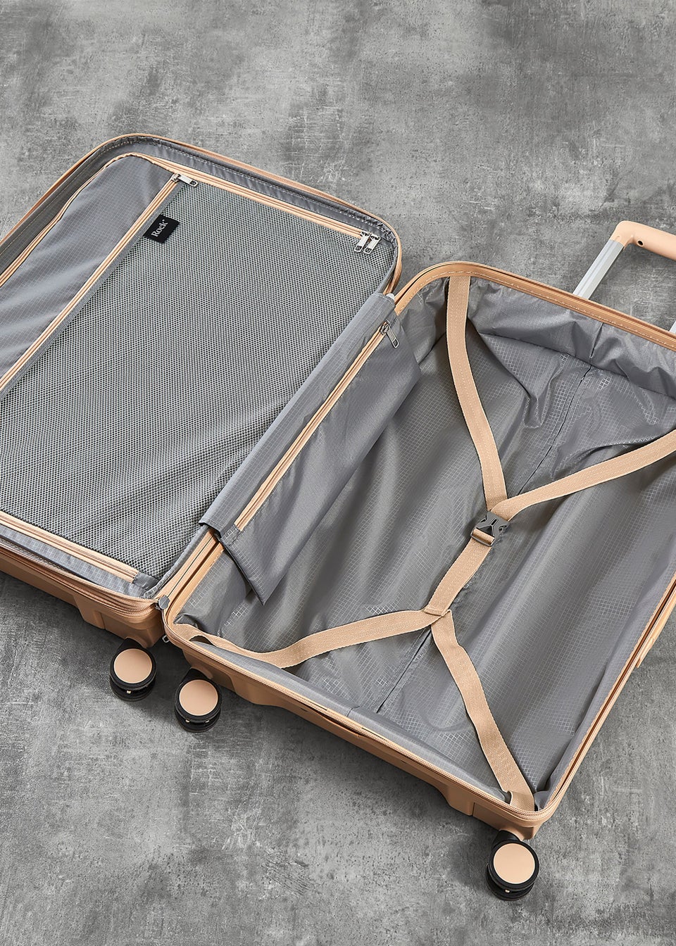 Rose gold top suitcase matalan