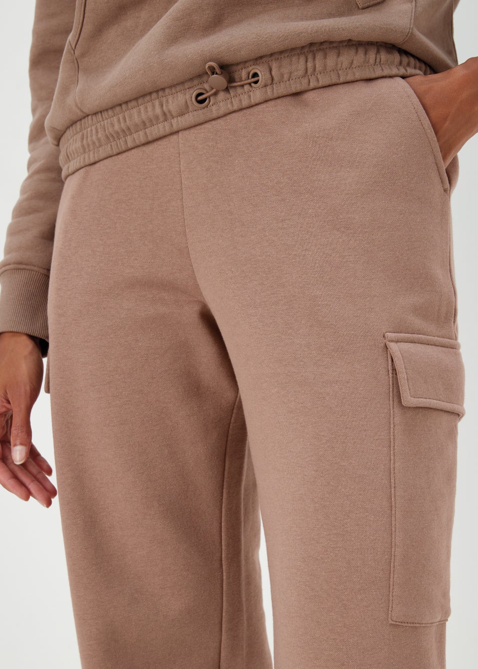 Beige Slouch Utility Joggers