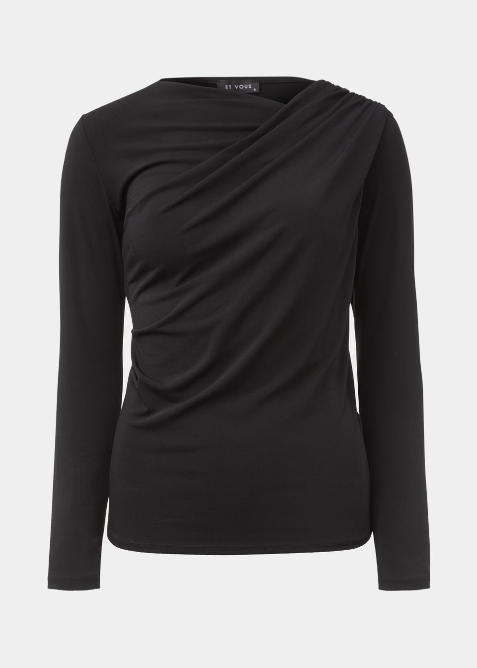 Et Vous Black Drape Jersey Top