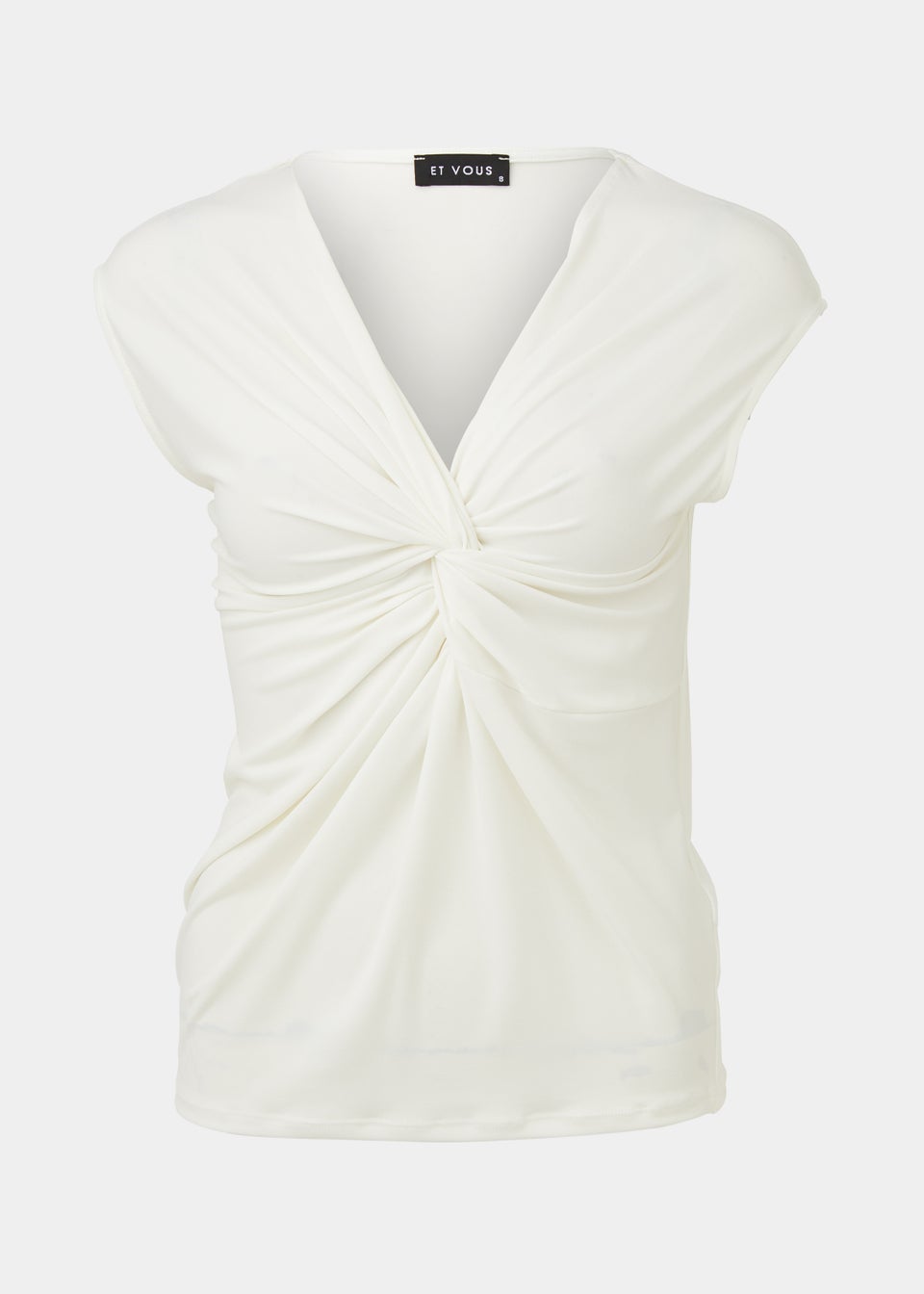 Et Vous Ivory Twist Jersey Top