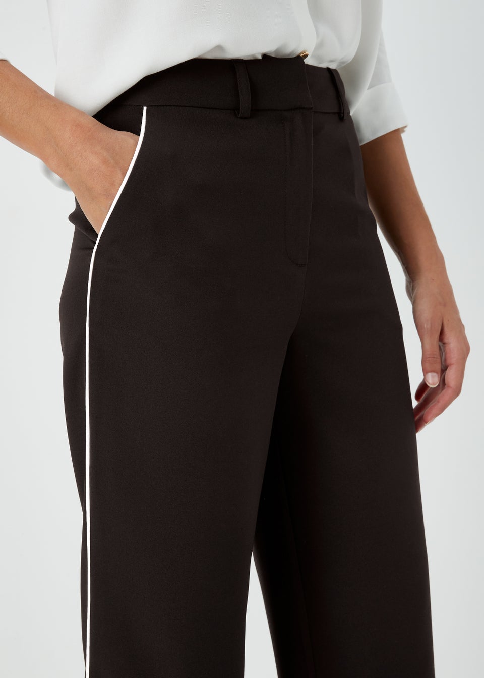 Et Vous Black Side Stripe Trousers