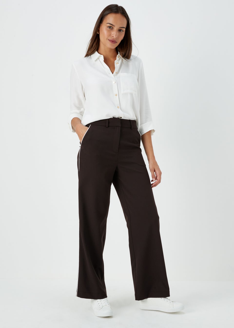 Et Vous Black Side Stripe Trousers - Matalan