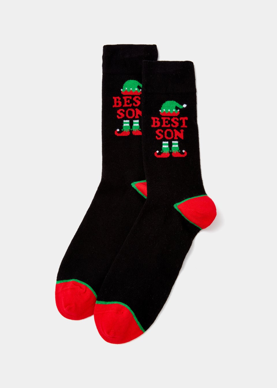 Black Best Son Christmas Socks