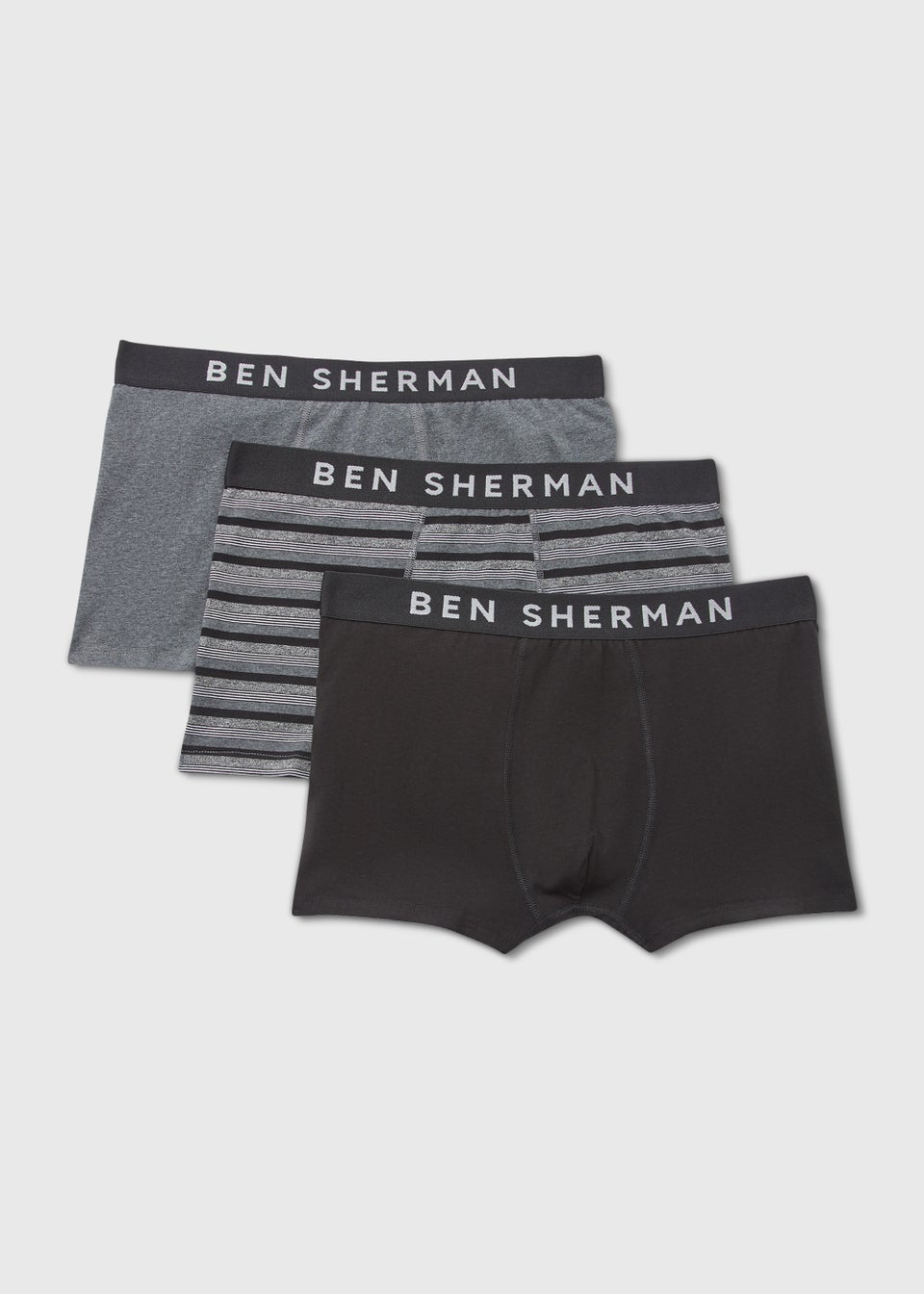 Ben Sherman 3 Pack Grey Stripe Boxers