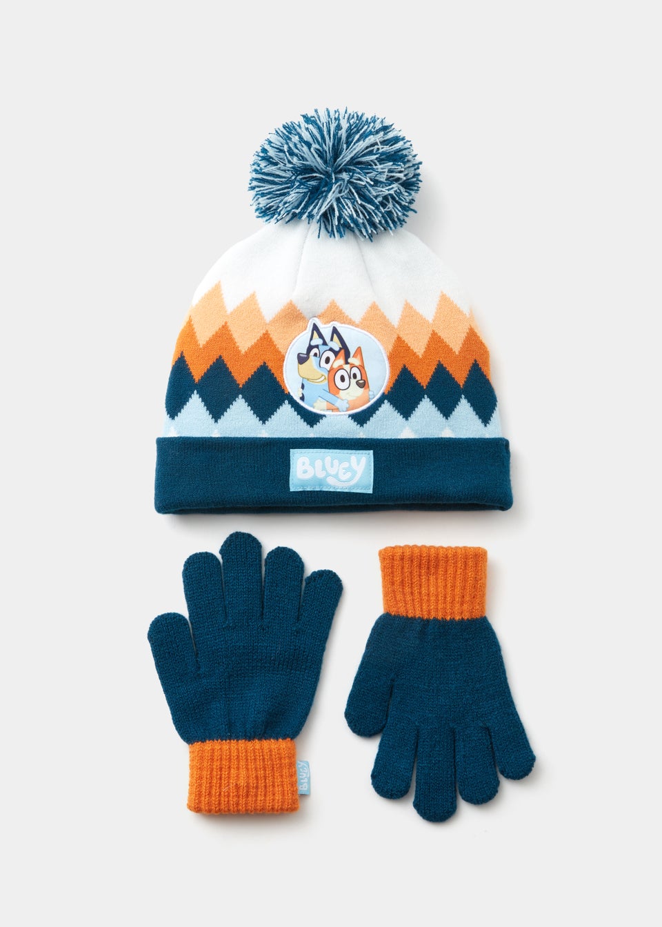 Kids Multicoloured Bluey Beanie Hat & Gloves Set (12mths-6yrs)