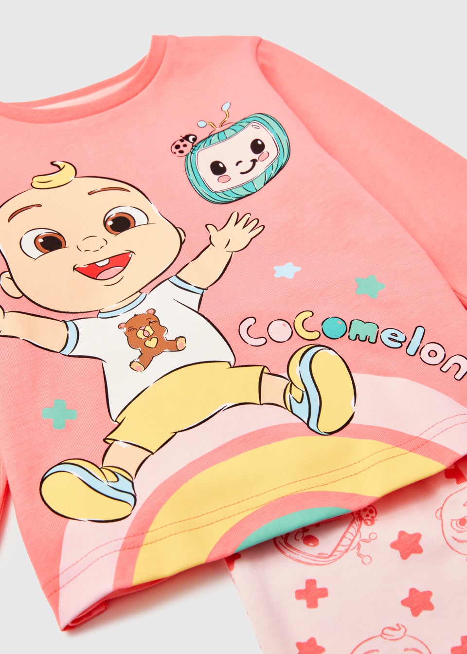 Kids Pink Cocomelon Print Long Sleeve Pyjama Set (9mths-4yrs)