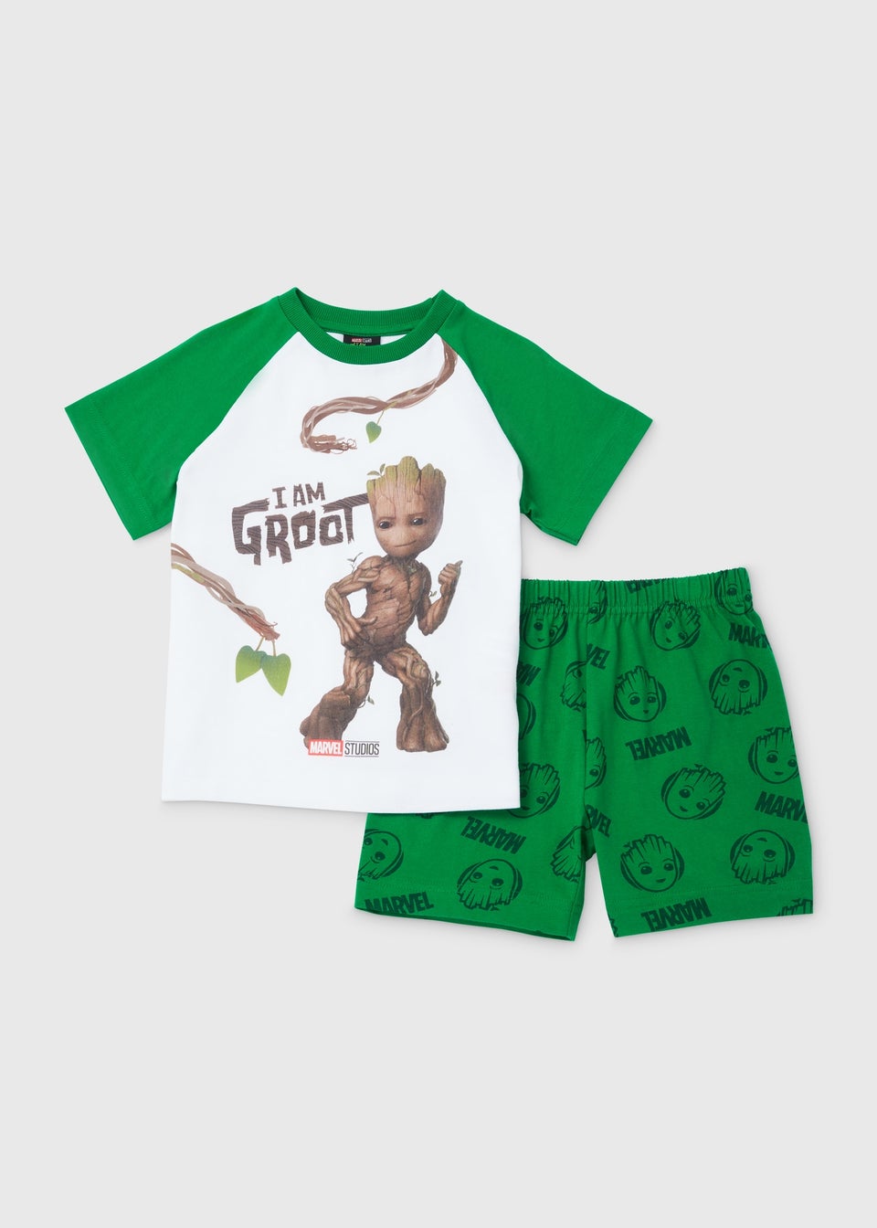 Kids Green Groot Short Pyjama Set (4-10yrs)
