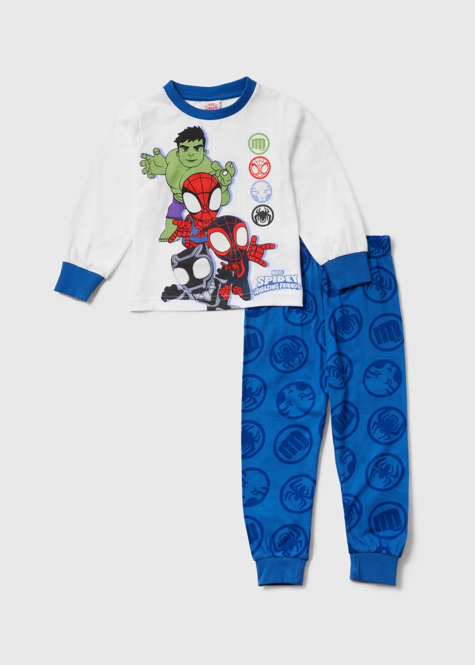 Kids Blue & White Marvel Spidey Friends Pyjama Set (18mths-6yrs)