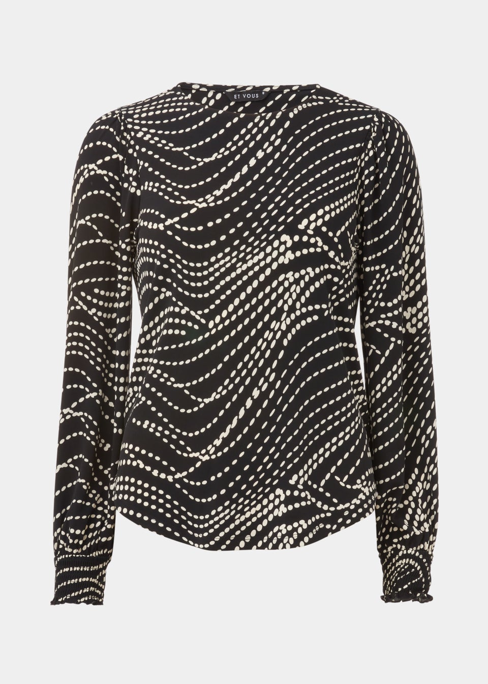 Et Vous Multicoloured Shirred Jersey Top