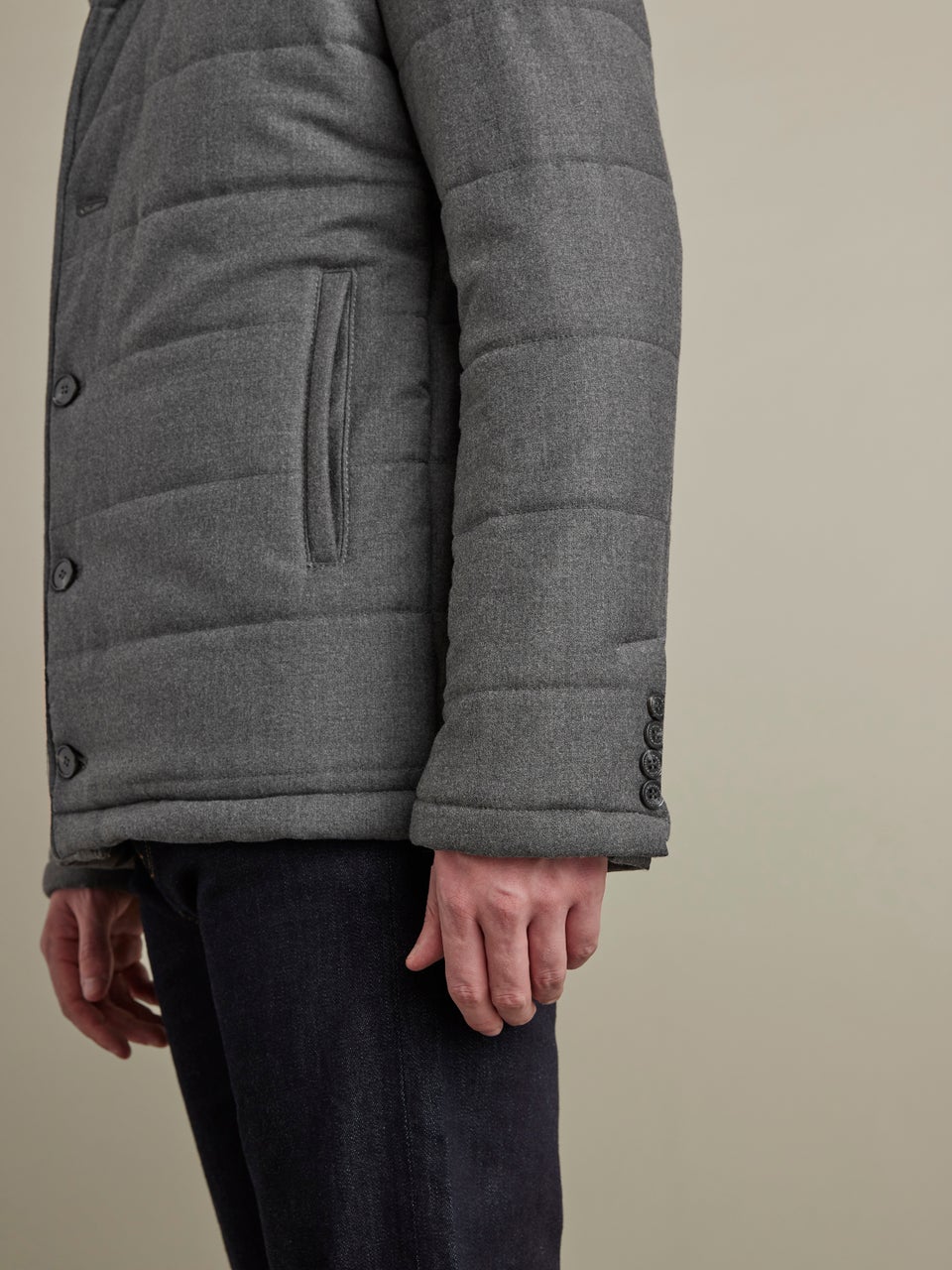1755 Wool Quilt Blazer Grey
