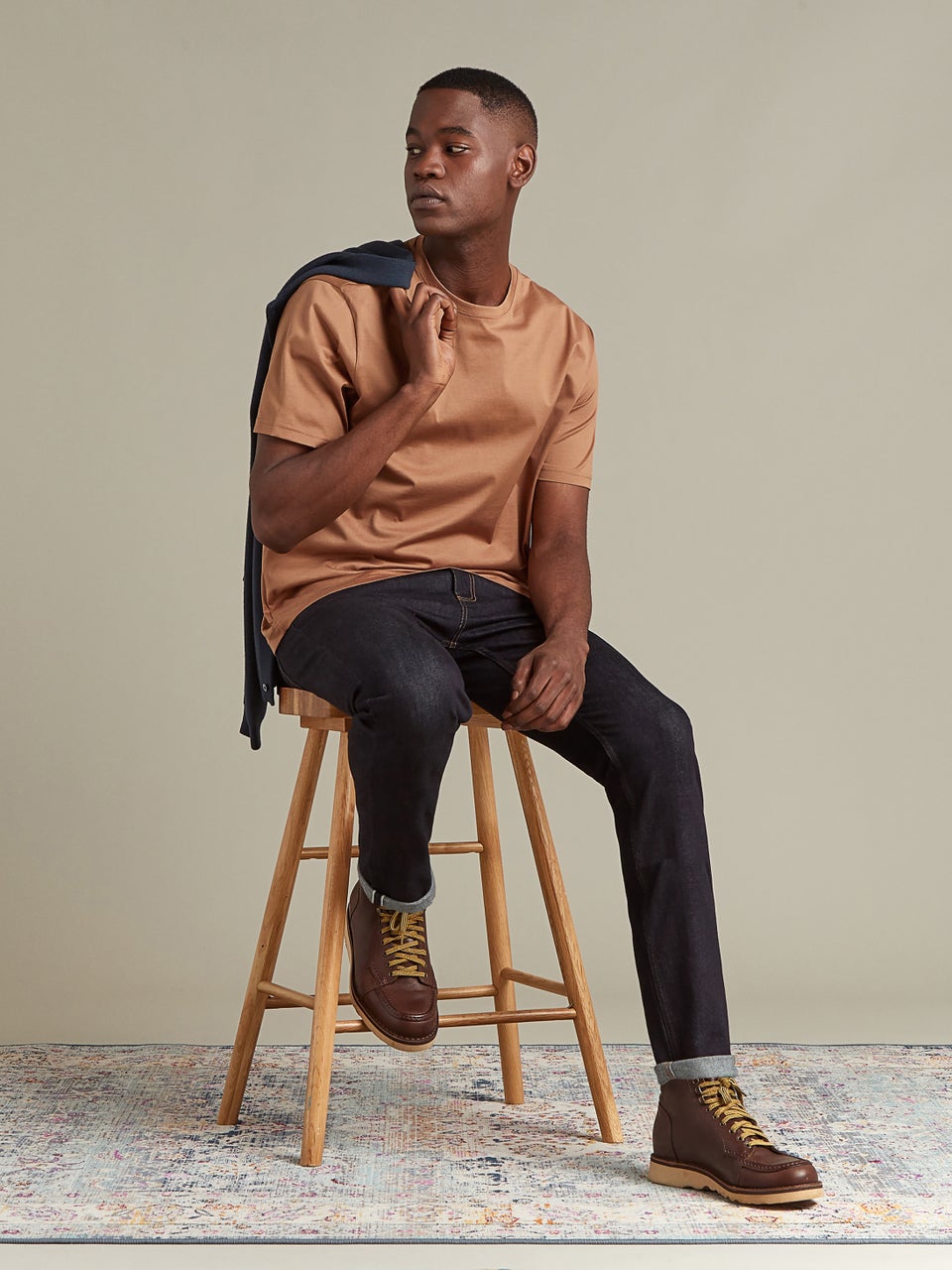 Premium Essential T-shirt Tan - S