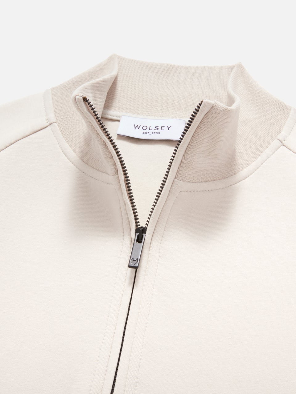Premium Essentials Zip Neck Sweatshirt Beige