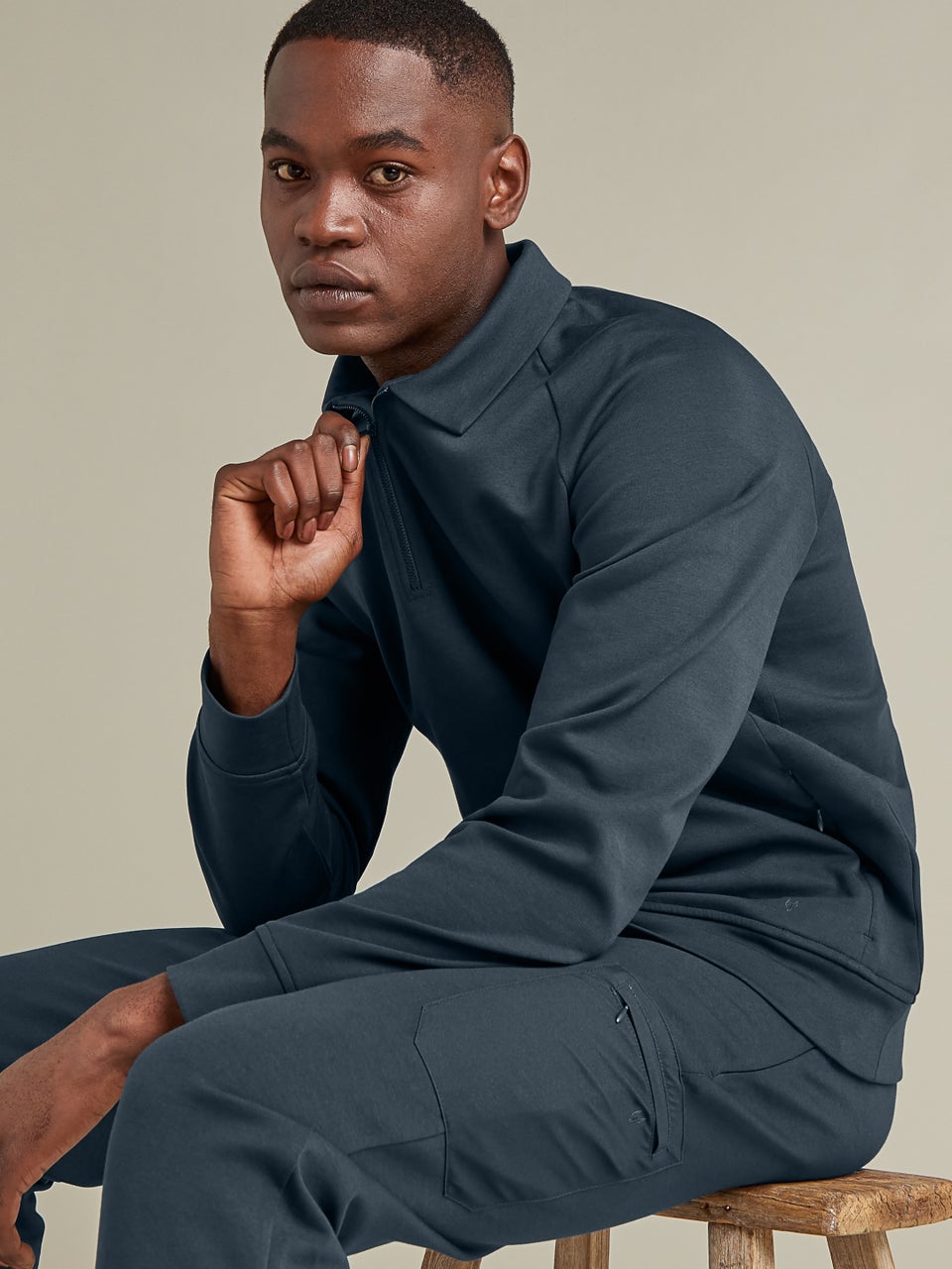 Premium Essentials Polo Sweatshirt Navy
