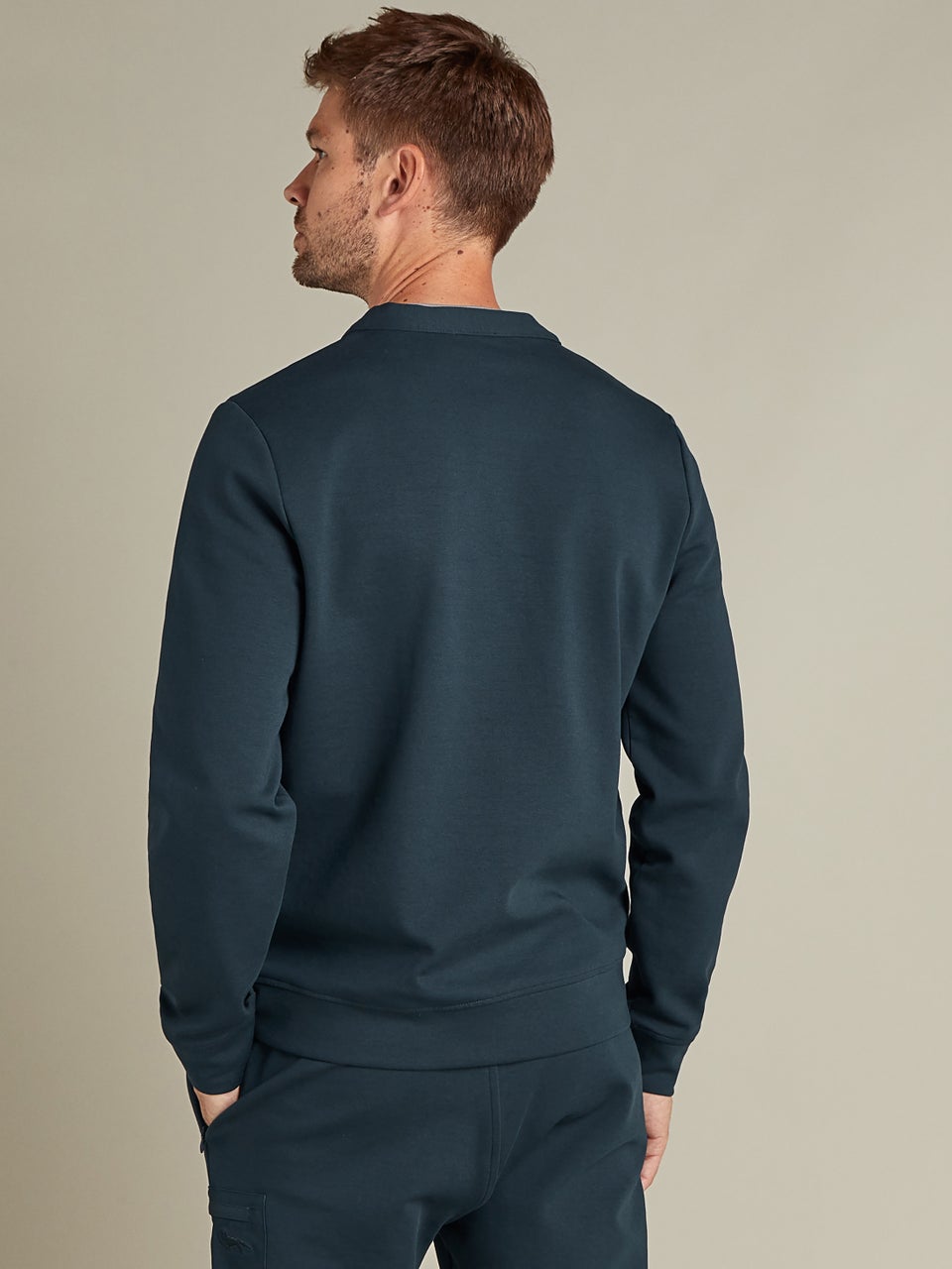 Premium Essentials Cardigan Sweatshirt Navy