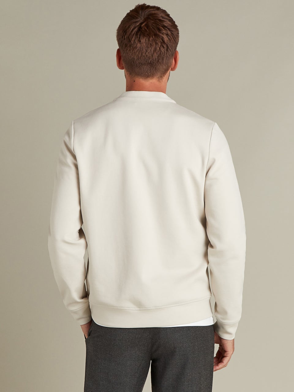 Premium Essentials Cardigan Sweatshirt Beige