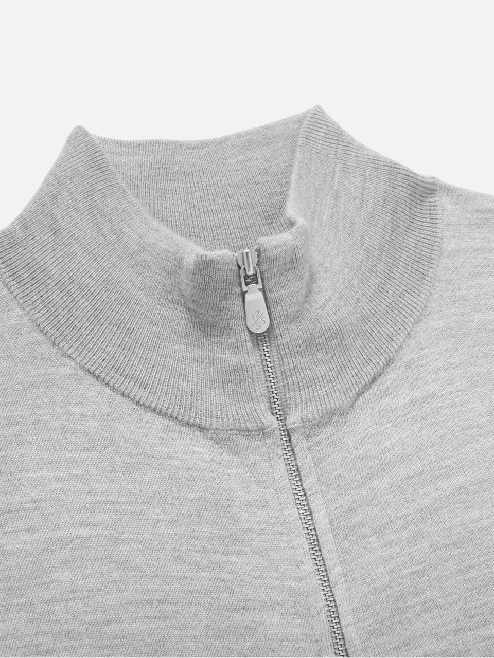 Super Fine Merino Wool Zip Thru Grey Marl