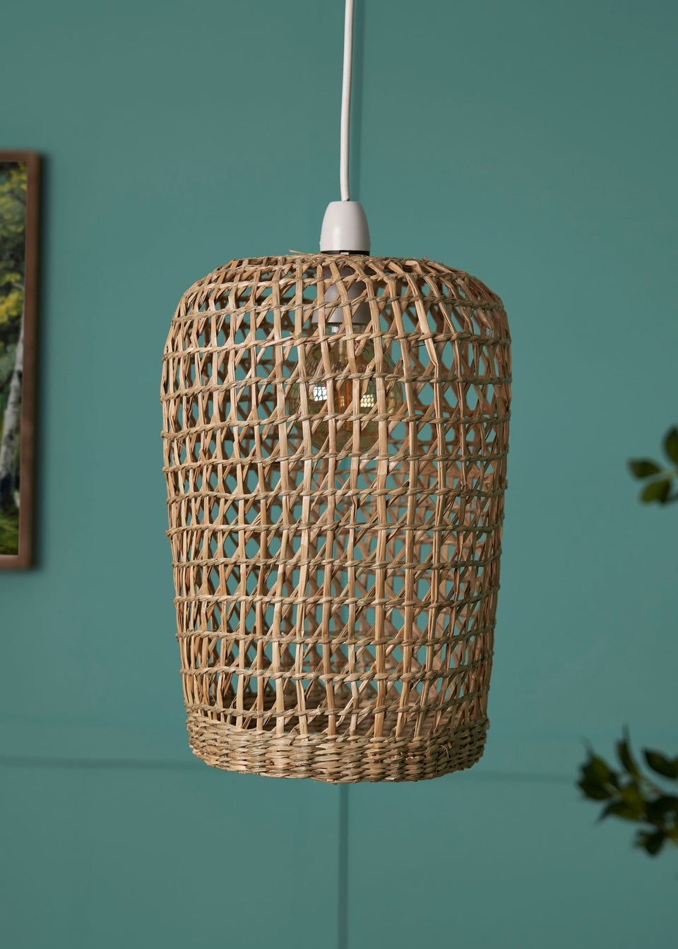 BHS Woven Natural Rattan Easy Fit Shade (34cm x 25cm x 25cm)