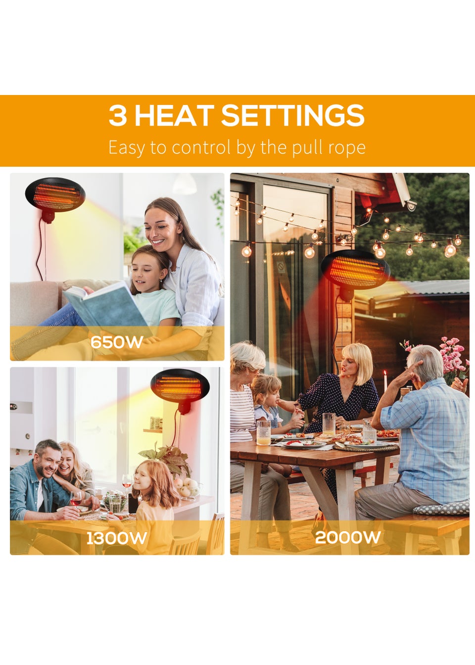 Outsunny Hanging Patio Heater