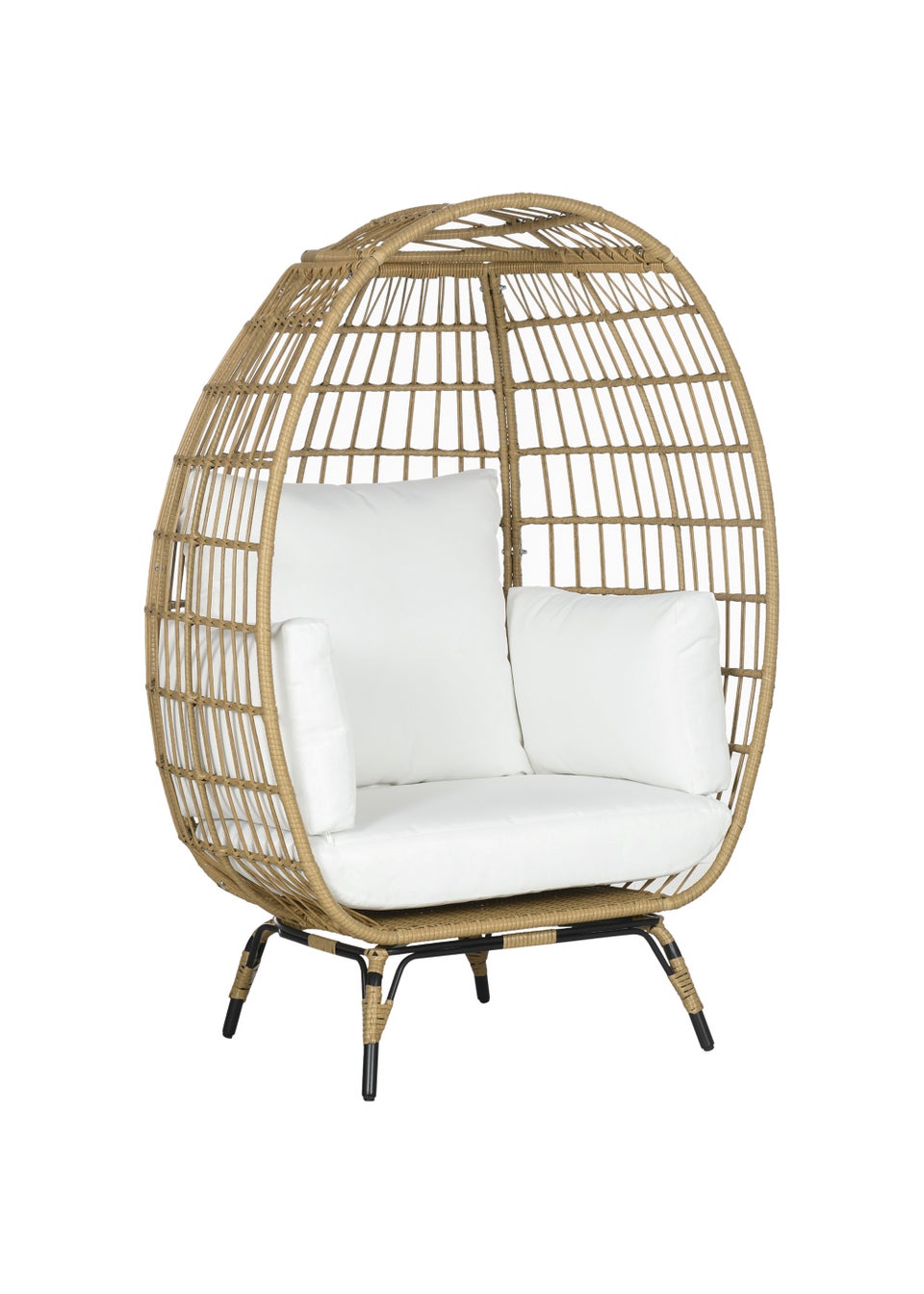 Outsunny Round PE Rattan Outdoor Egg Chair