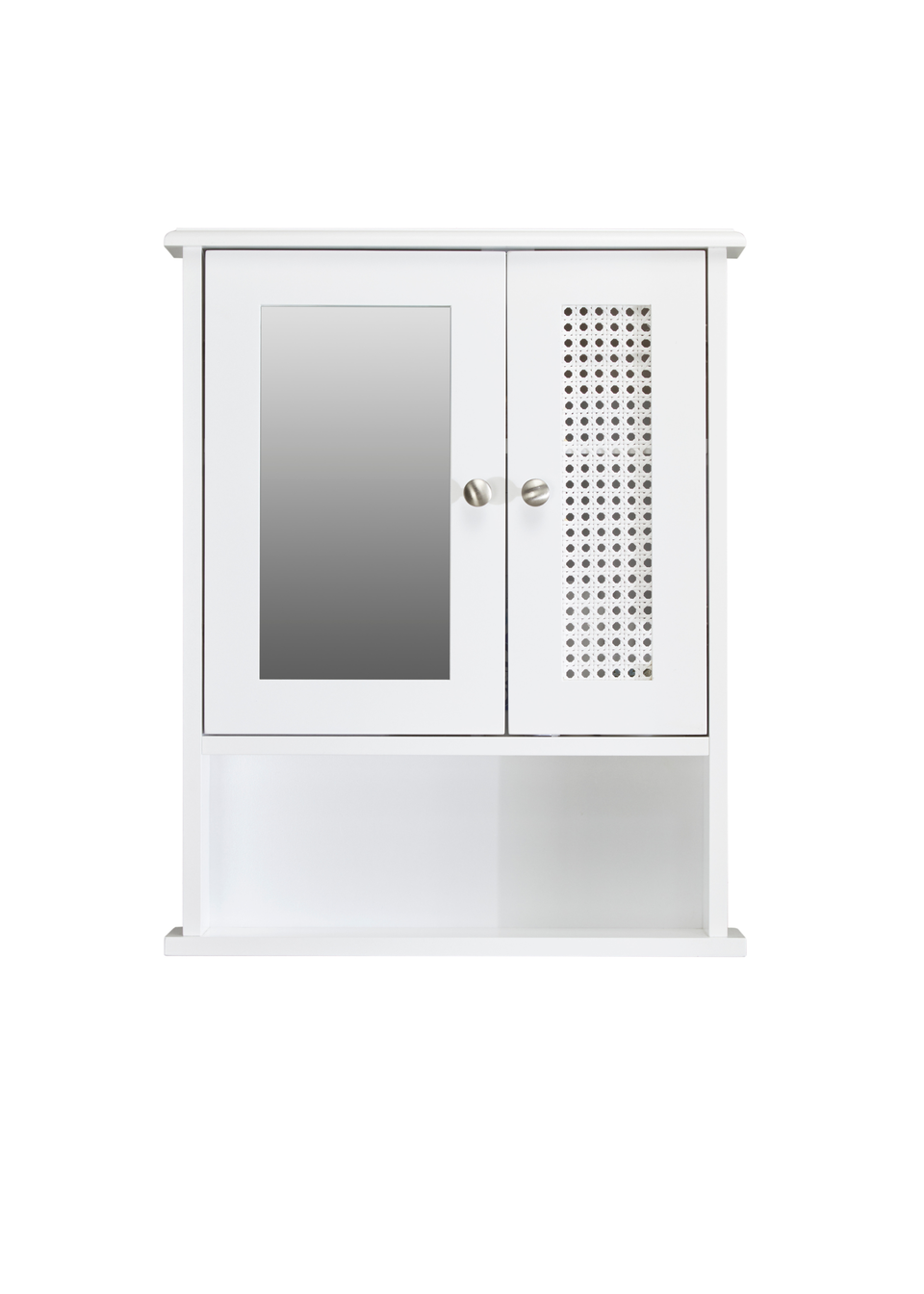 Lloyd Pascal Raffia Double Door Wall Cabinet White