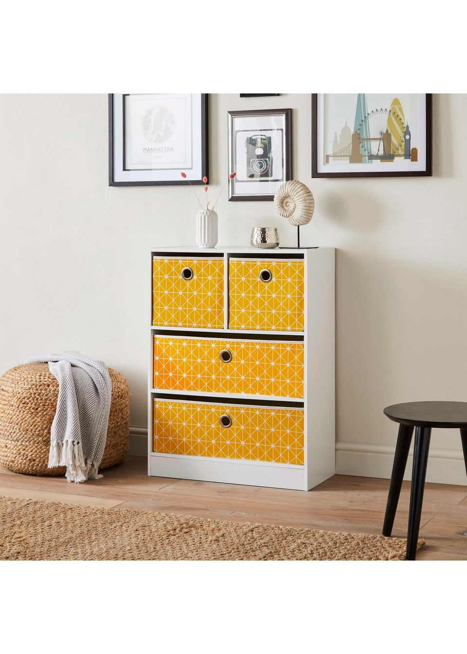 Lloyd Pascal Jazz Geometric 2+2 Storage Unit (83cm x 63cm x 30cm)