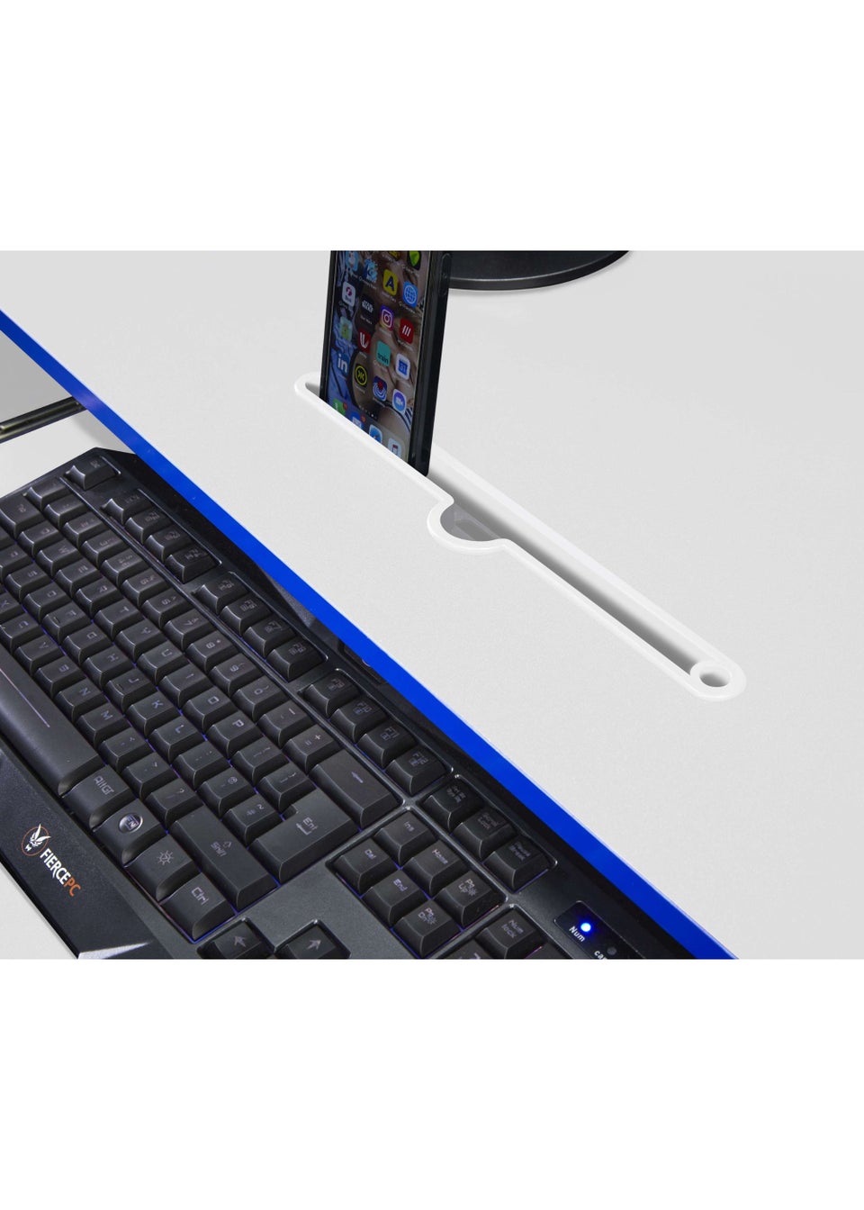 Lloyd Pascal Holywell Gaming Desk in White and Blue