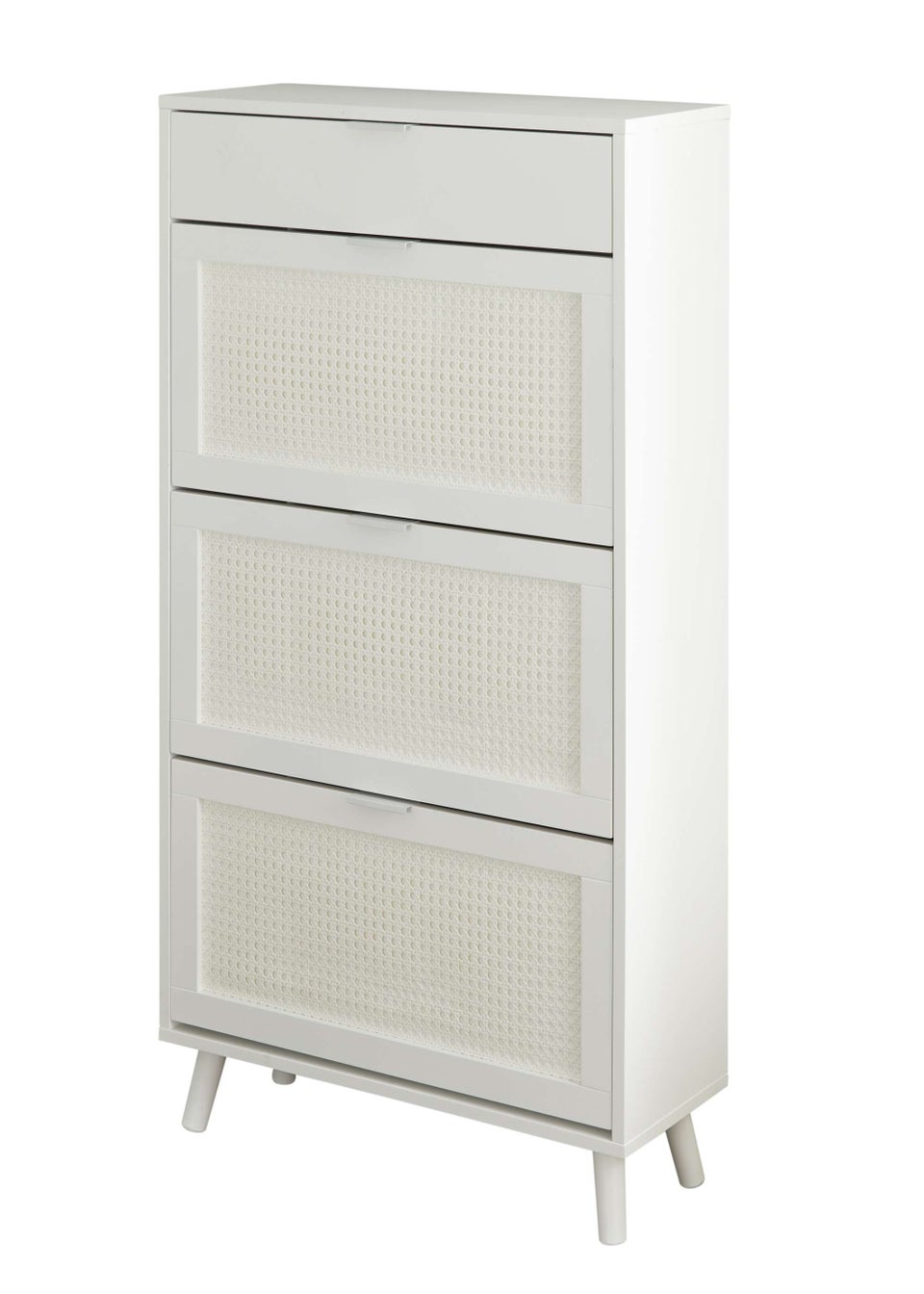 Lloyd Pascal Raffia Shoe Cabinet White