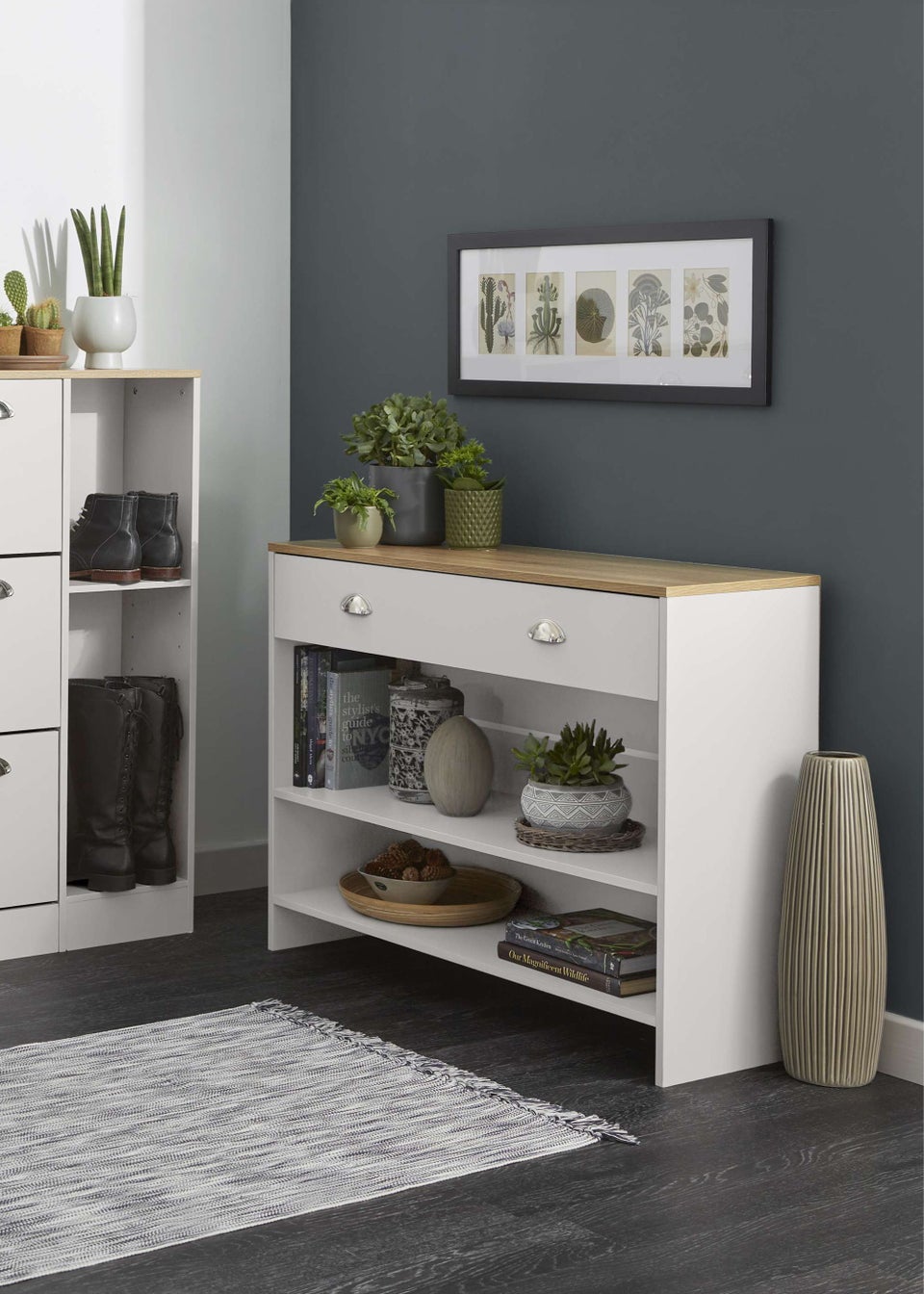 Lloyd Pascal Linwood Console with 2 shelves Cream