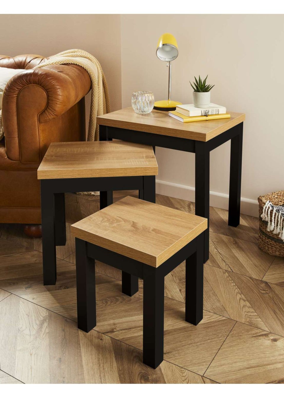 Lloyd Pascal Linwood Set of 3 Nested Tables (50cm x 50cm x 39.5cm)