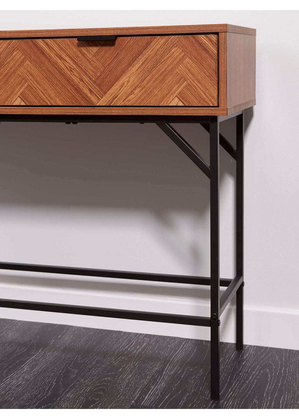 Lloyd Pascal Caprio 2 Drawer Console Table with Metal Legs (75cm x 100cm x 30cm)