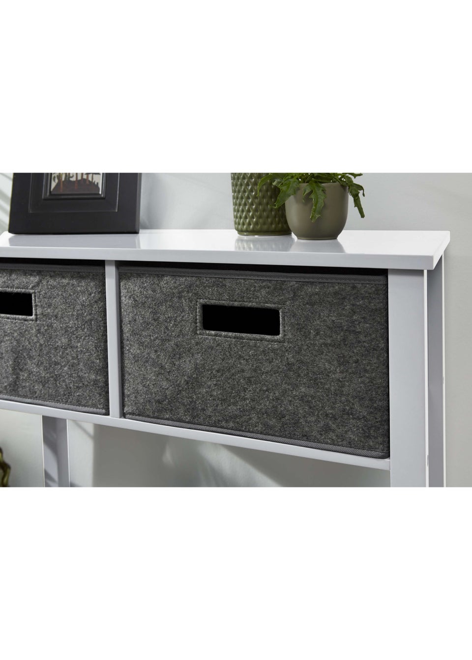 Lloyd Pascal Moor Console White with 2 Felt Drawers and Bottom Shelf
