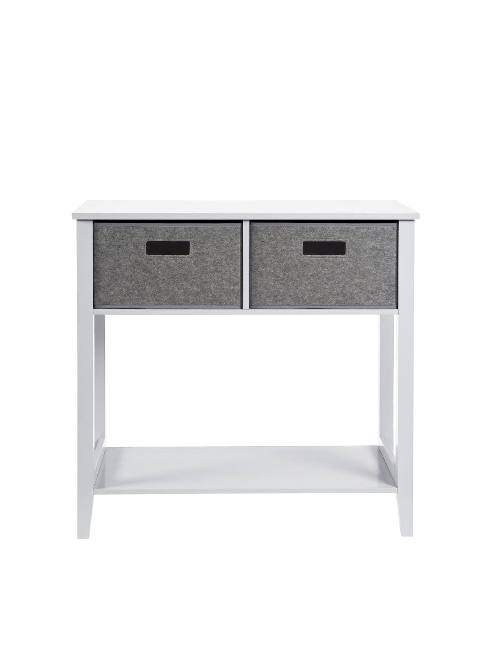 Lloyd Pascal Moor Console White with 2 Felt Drawers and Bottom Shelf