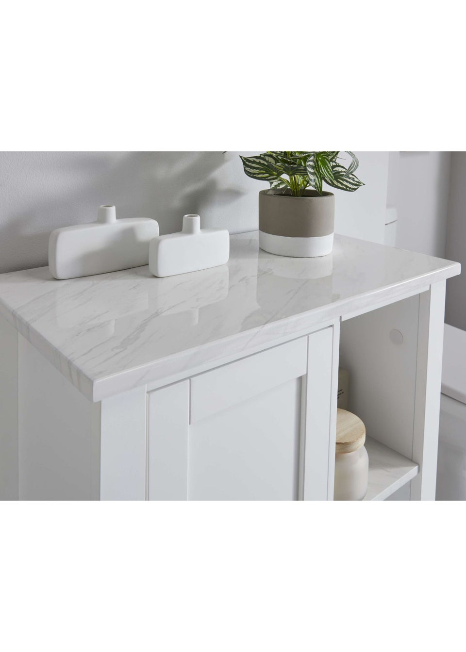 Lloyd Pascal Marble Effect Top Console Unit (91cm x 55cm x 30cm)
