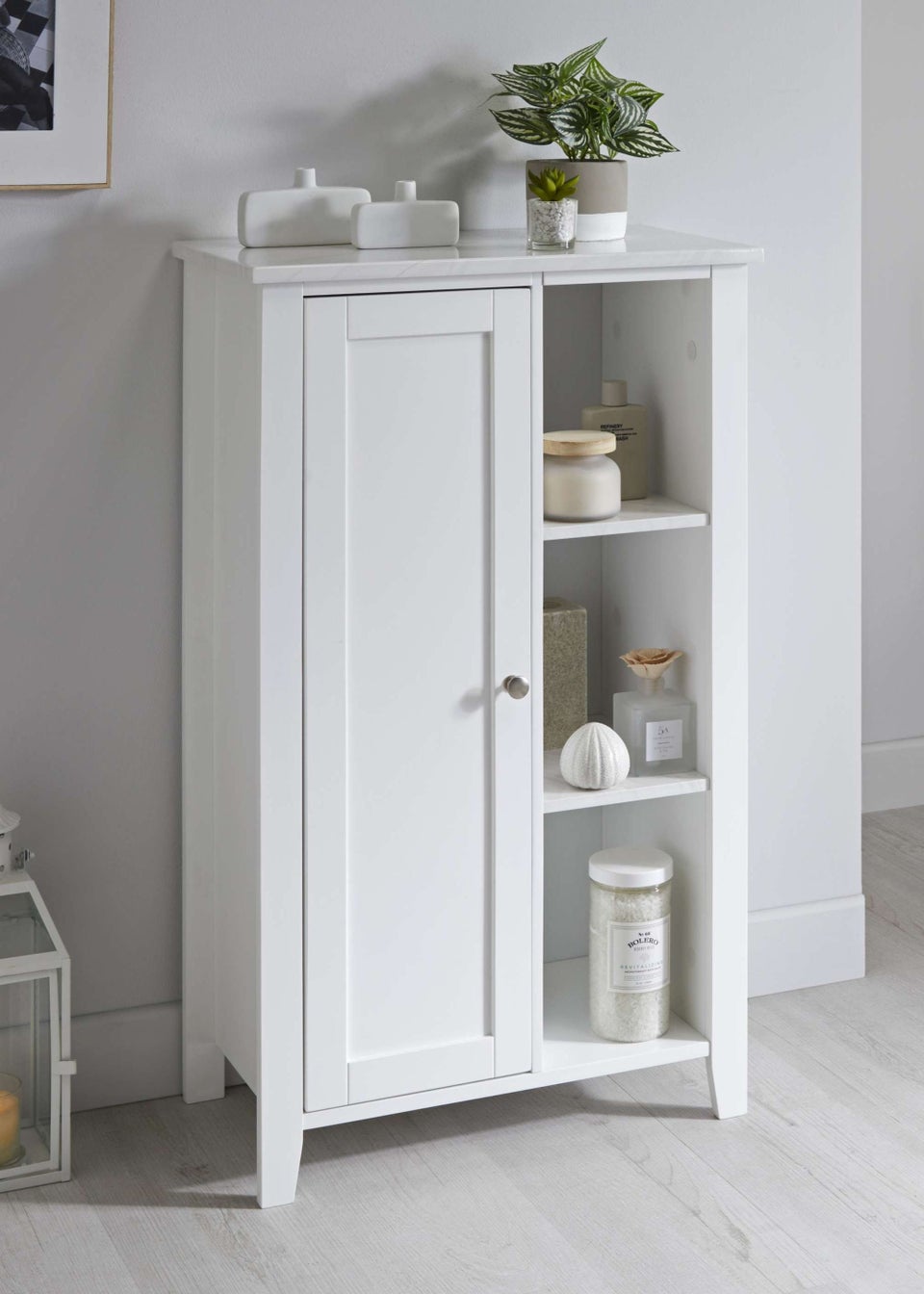 Lloyd Pascal Marble Effect Top Console Unit (91cm x 55cm x 30cm)