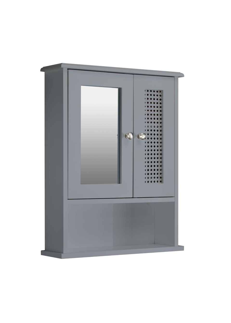 Lloyd Pascal Raffia Double Door Wall Cabinet Grey