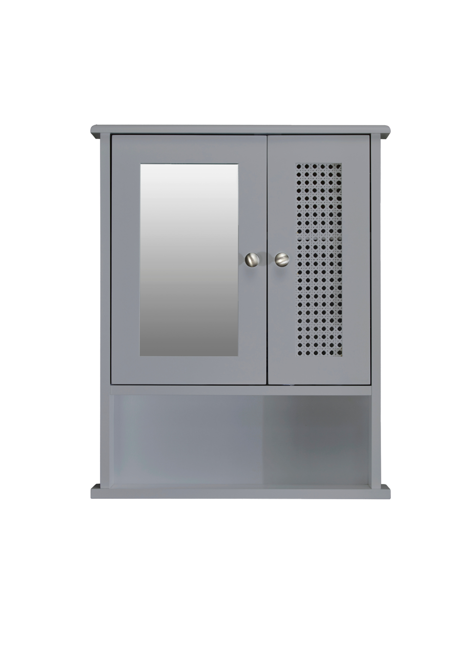Lloyd Pascal Raffia Double Door Wall Cabinet Grey