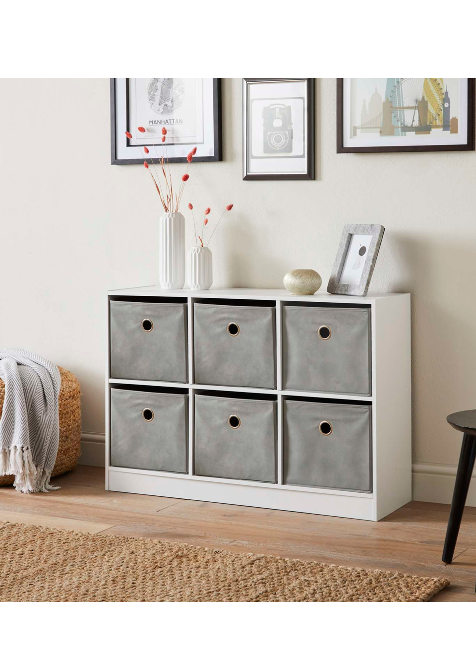 Lloyd Pascal Jazz 6 Cube Storage Unit Grey 65cm x 95cm x 30cm