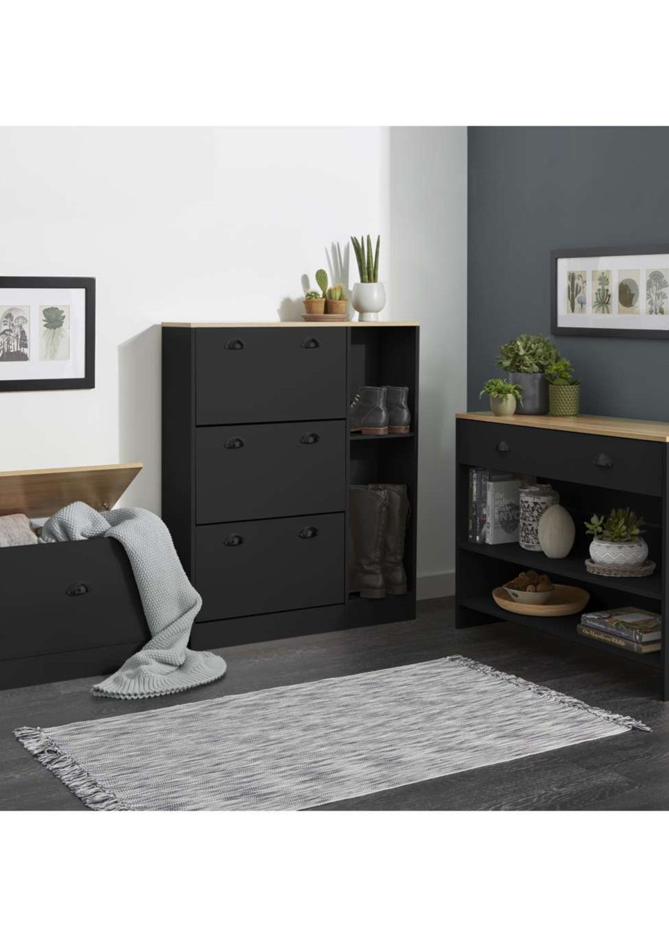 Hemnes shoe online cabinet black brown