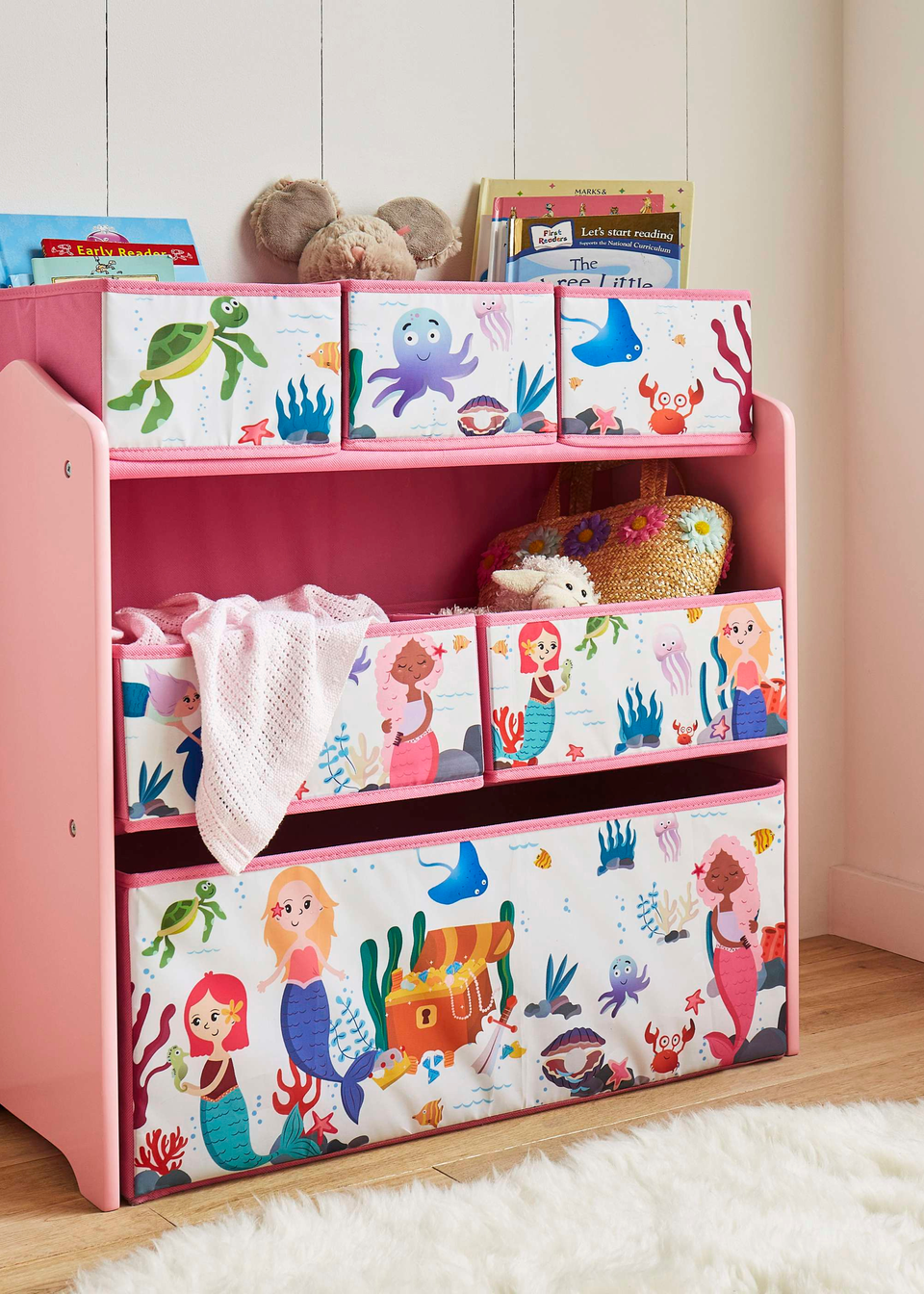 Lloyd Pascal Kids Mermaid 3 Tier Storage Organiser (65cm x 65cm x 30cm)