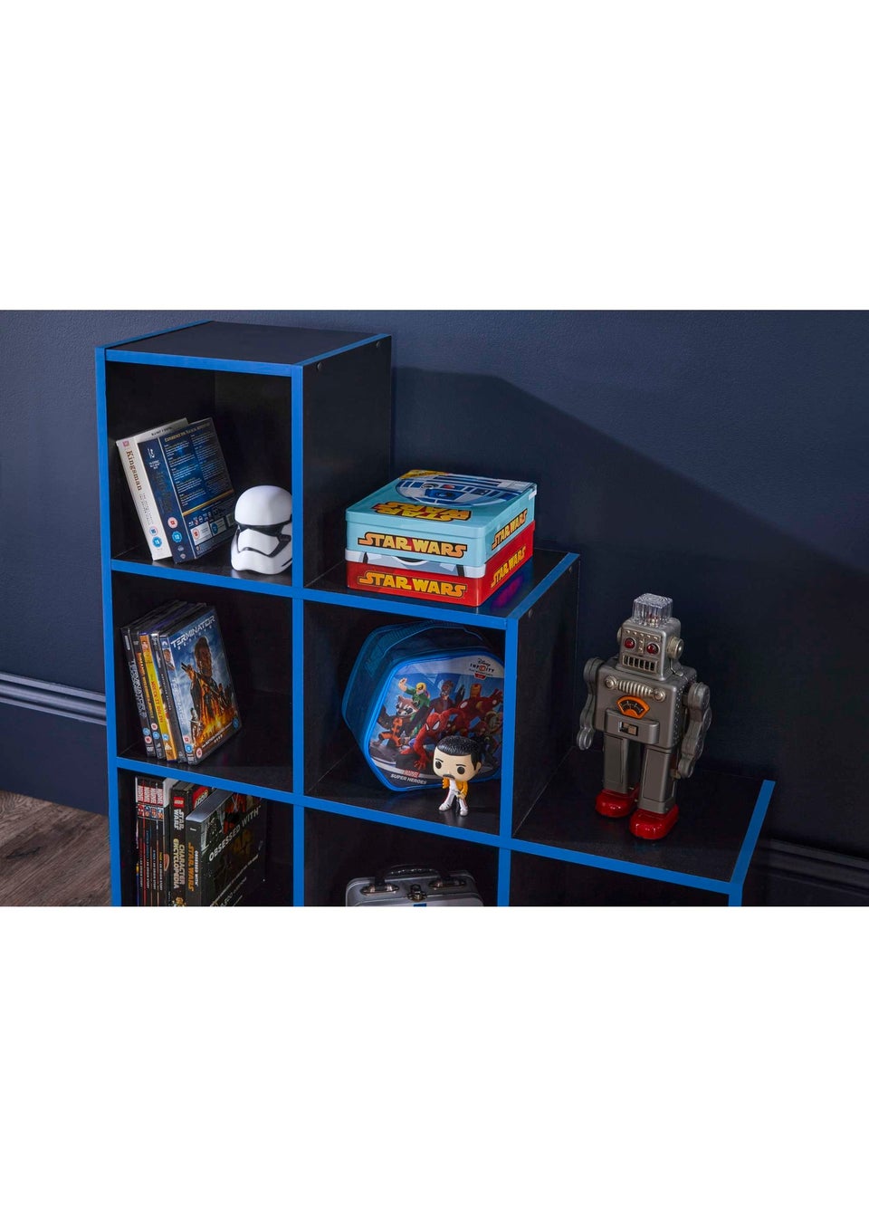 Lloyd Pascal 6 Stepped Cube Storage Unit in Black and Blue