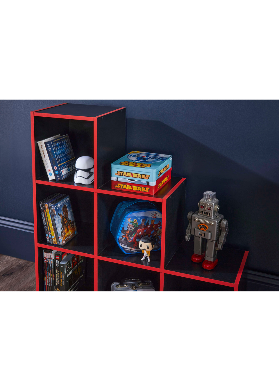 Lloyd Pascal 6 Stepped Cube Storage Unit in Black and Red