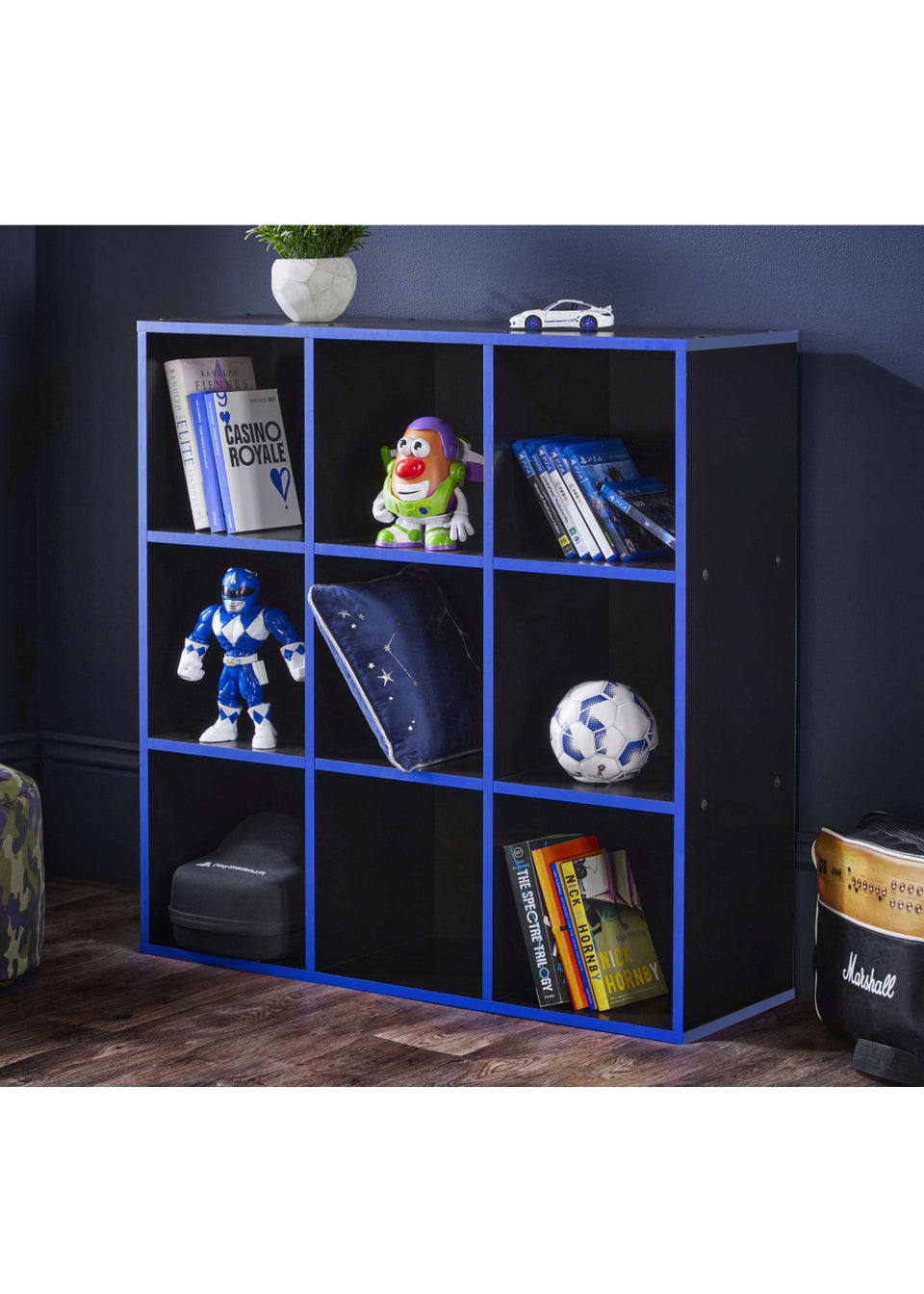 Lloyd Pascal 9 Cube Storage Unit in Black and Blue