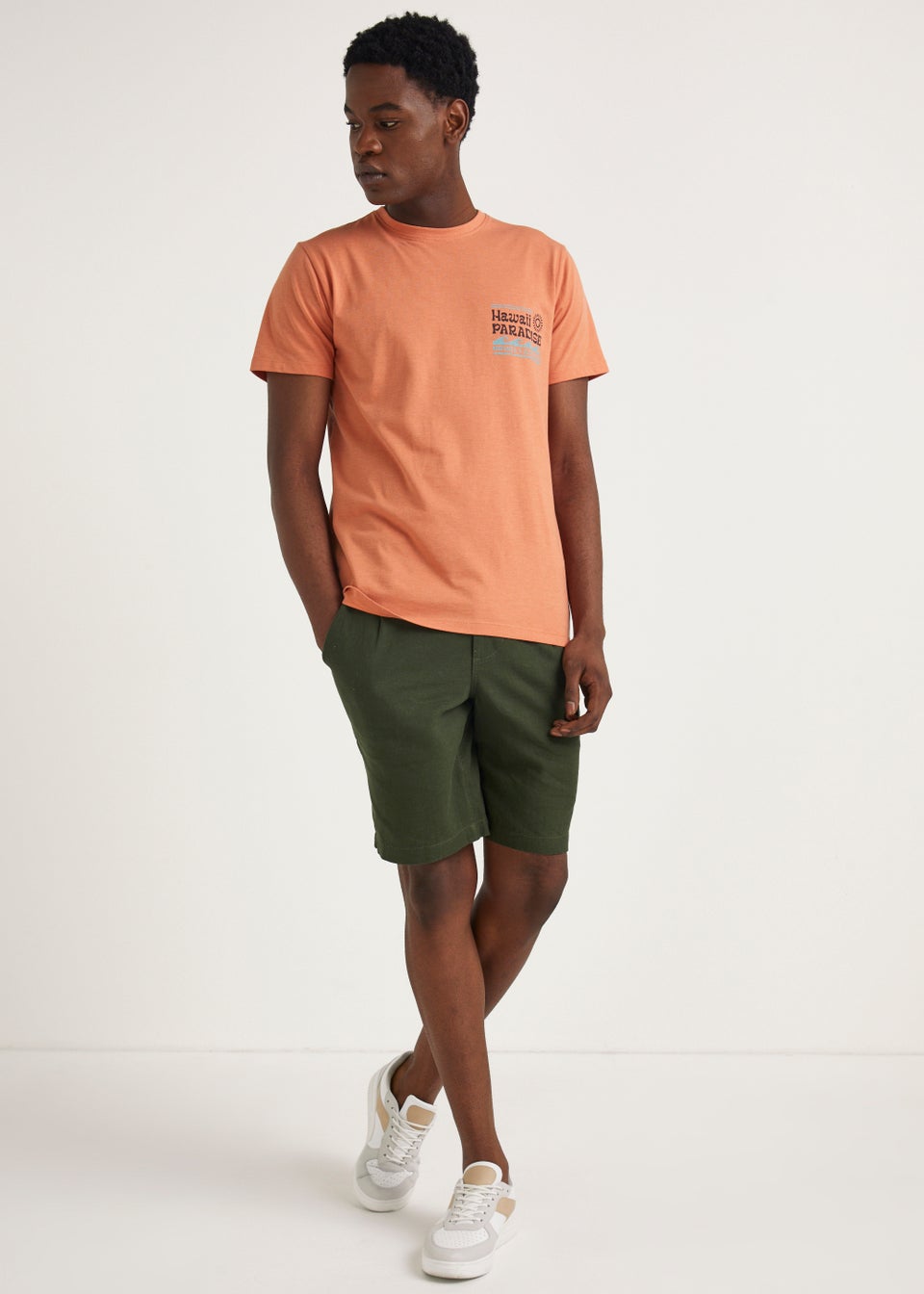 Linen blend shorts store