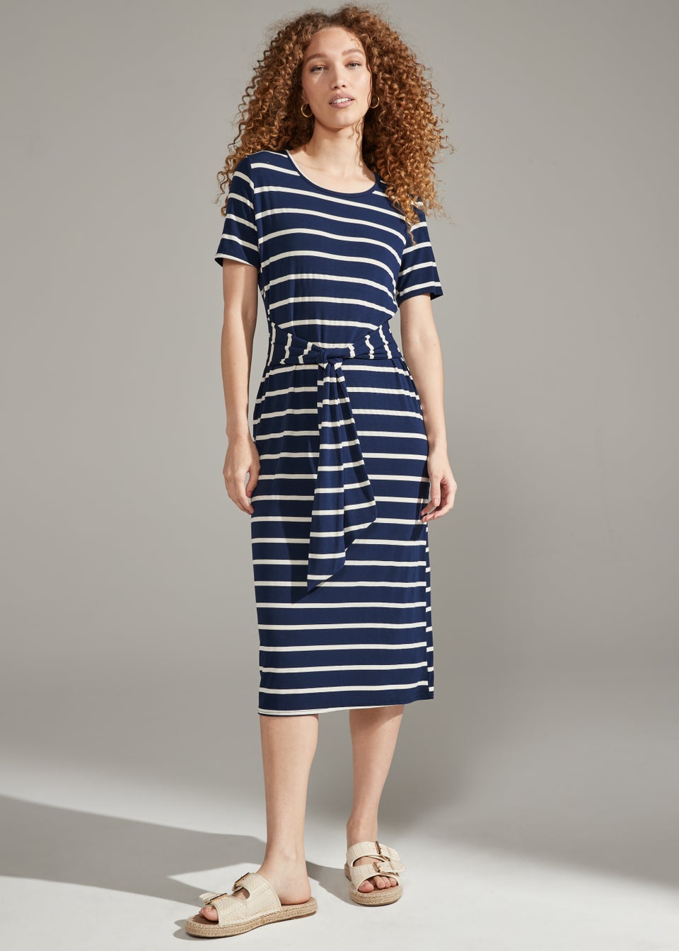 Navy Stripe T Shirt Dress Matalan