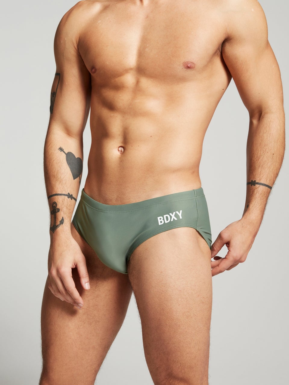 'The Atmos' Swimbrief Army Green