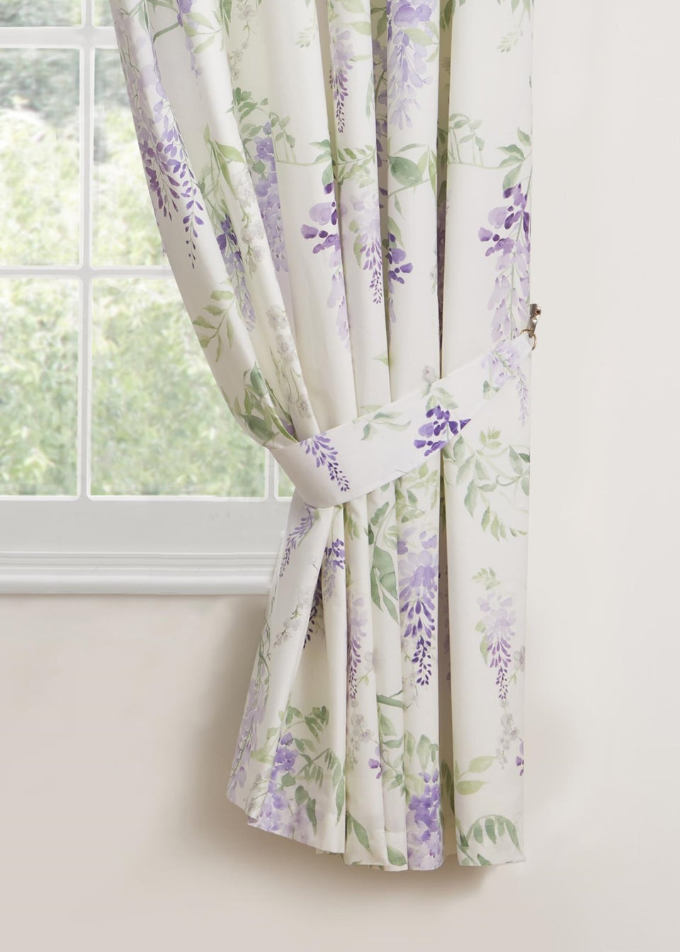 Dreams & Drapes Wisteria Pencil Pleat Curtains With Tie-Backs